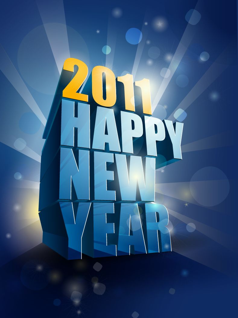 free vector Happy New Year 2011 3D Vector